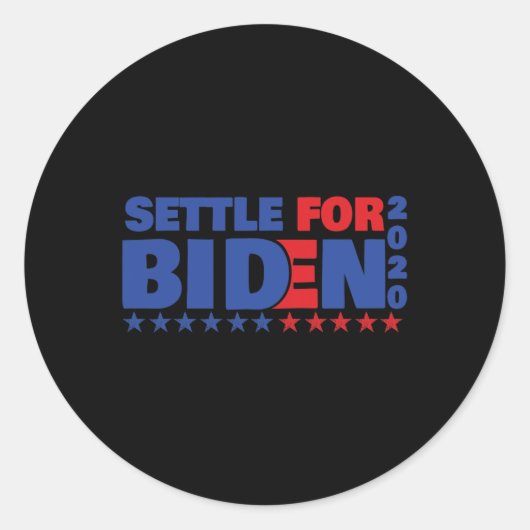 Sticker Rond Se contenter de Biden (Devant)