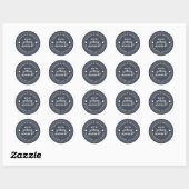 Sticker Rond Se marier Enregistrer la date Bleu foncé (Feuille)