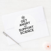 Sticker Rond Se mettre en colère et soutenir la science (Enveloppe)