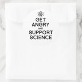 Sticker Rond Se mettre en colère et soutenir la science (Sac)