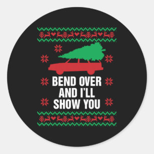Sticker Rond se plier et i&# 9 ; vous montrer noël couple m