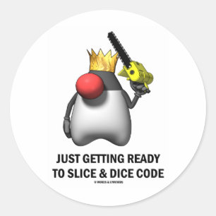 Sticker Rond Se Préparer À Couper Et À Découper Le Code (Duke)