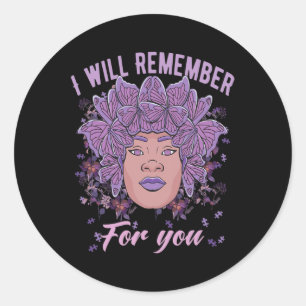 Sticker Rond Se Souviendra De Vous Sensibiliser À L'Alzheimer B