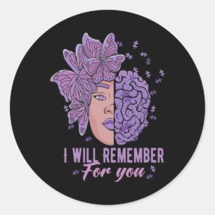 Sticker Rond Se Souviendra De Vous Sensibiliser À L'Alzheimer B