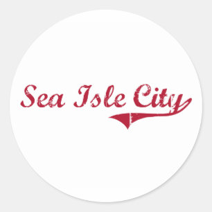 Sticker Rond Sea Isle City New Jersey Classic Design