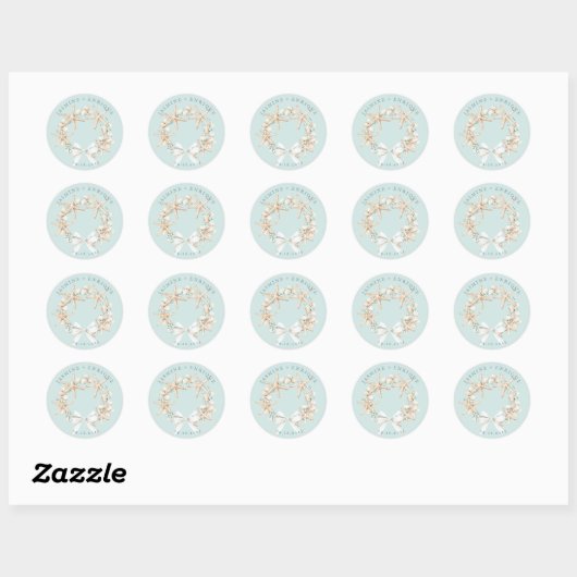 Sticker Rond Sea Shell | Beach Wedding (Feuille)