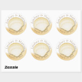 Sticker Rond Sea Shell Sparkle Gold Beach (Feuille)