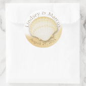 Sticker Rond Sea Shell Sparkle Gold Beach (Sac)