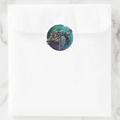 Sticker Rond Sea Turtle Beach Lover Ocean Animal Graphic  (Sac)