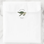 Sticker Rond Sea turtle cartoon (Sac)