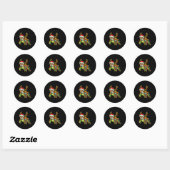 Sticker Rond Sea Turtle Christmas Lights Santa Hat Merry Christ (Feuille)