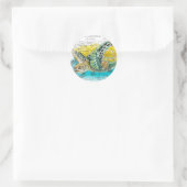 Sticker Rond Sea Turtle Watercolor (Sac)