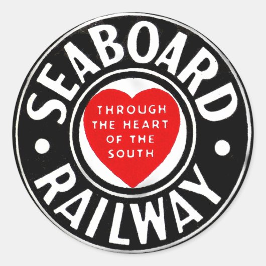 Sticker Rond Seaboard Air Line Railway Heart Logo (Devant)