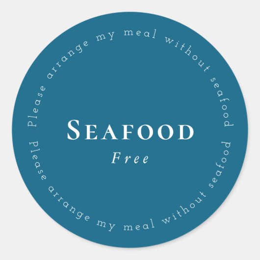 Sticker Rond Seafood-Free Request Sticker, Navy - White (Devant)