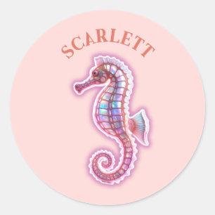 Sticker Rond Seahorse