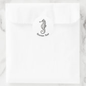 Sticker Rond Seahorse Black (Sac)