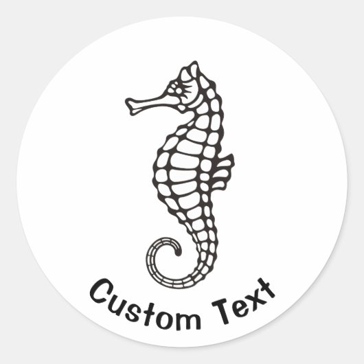 Sticker Rond Seahorse Black (Devant)