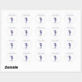 Sticker Rond Seahorse marine bleu, mariage rose Enregistrer la  (Feuille)