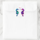 Sticker Rond Seahorse, Seahorse en amour (Sac)