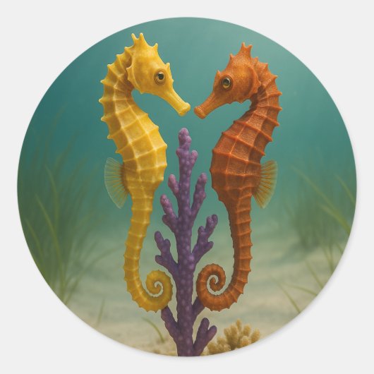 Sticker Rond Seahorse Serenade (Devant)