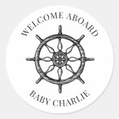 Sticker Rond Seal Enveloppe de roue pour bébé de bienvenue (Devant)