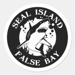 Sticker Rond Seal Island False Bay - Plongée avec des requins
