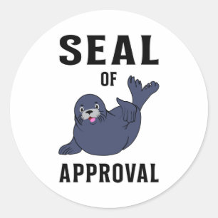Sticker Rond Seal Vie marine Animal mignon Seals Seals Lover Ca