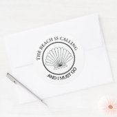 Sticker Rond Seashell Beach appelle Custom (Enveloppe)