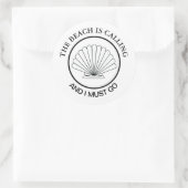 Sticker Rond Seashell Beach appelle Custom (Sac)