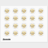 Sticker Rond Seashell Beach Mariage Favoriser l'invitation Stic (Feuille)