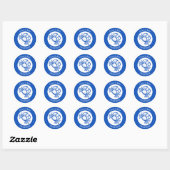 Sticker Rond Seashell Beach Wedding Bleu Blanc CUSTOM (Feuille)
