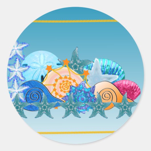 Sticker Rond Seashell Medley (Devant)