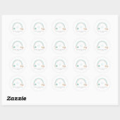 Sticker Rond Seashell Rainbow Nautic Anniversaire (Feuille)