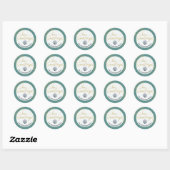Sticker Rond Seashell Seas & Salutations Coastal Holiday Envelo (Feuille)