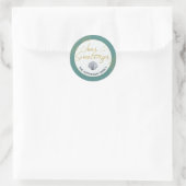 Sticker Rond Seashell Seas & Salutations Coastal Holiday Envelo (Sac)