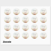 Sticker Rond Seashells Beach Merci tropical Mariage (Feuille)
