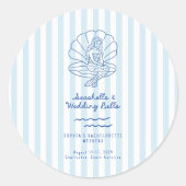 Sticker Rond Seashells et cloches de mariage Enterrement de vie (Devant)