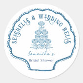 Sticker Rond Seashells & Wedding Bells Bachelorette Party (Devant)