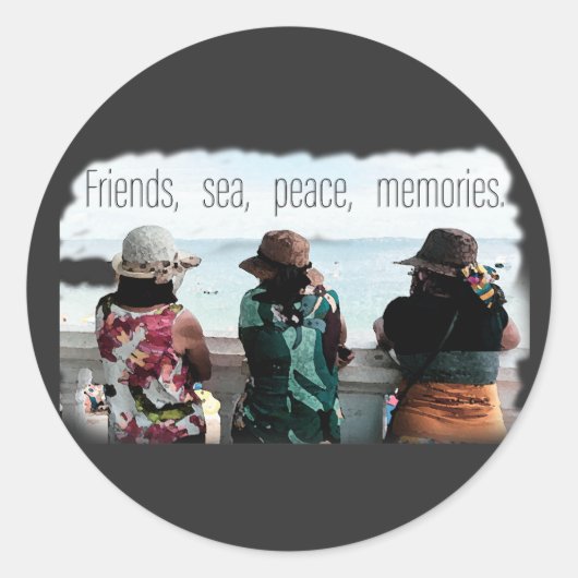 Sticker Rond Seaside Friendship Memories (Devant)