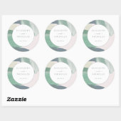 Sticker Rond Seaside Ocean Glass | Mariage Monogrammé (Feuille)