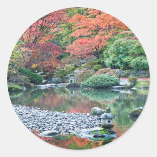 Sticker Rond Seattle, jardin japonais de l'Arboretum