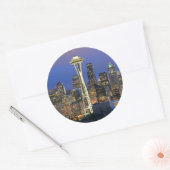 Sticker Rond Seattle lacs from Kerry Park à Queen Anne (Enveloppe)