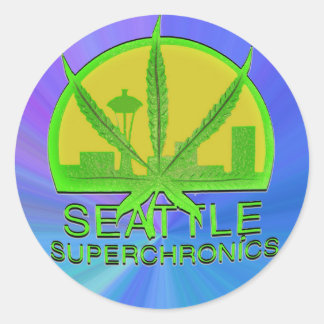 Sticker Rond Seattle Superchronics