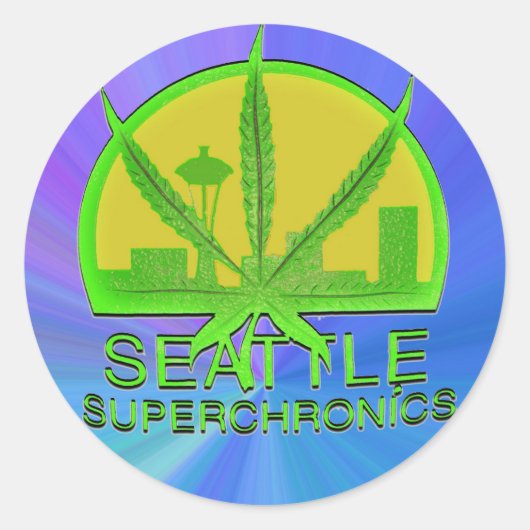 Sticker Rond Seattle Superchronics (Devant)