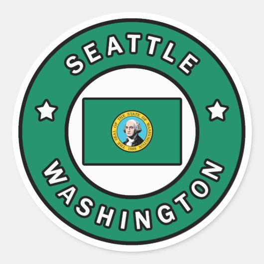 Sticker Rond Seattle Washington (Devant)