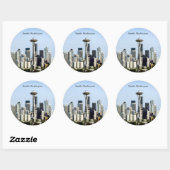 Sticker Rond Seattle, Washington skyline (Feuille)