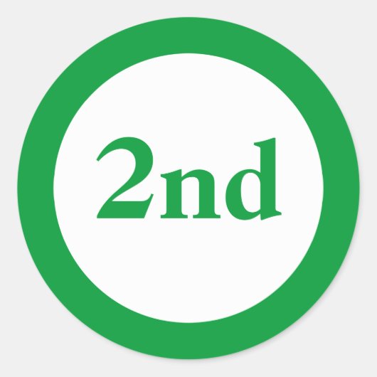 Sticker Rond Second Place Award Green (Devant)