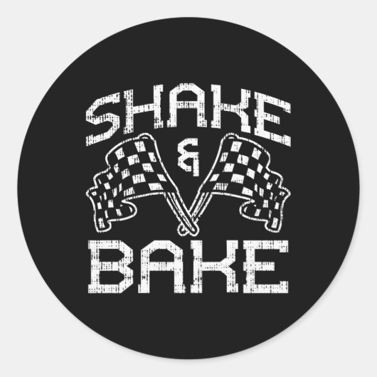 Sticker Rond Secouer Et Faire Cuire Pour La Course (Devant)