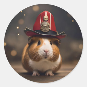 Sticker Rond **"Secourez prêt : Cochon de Guinée dans le Casque