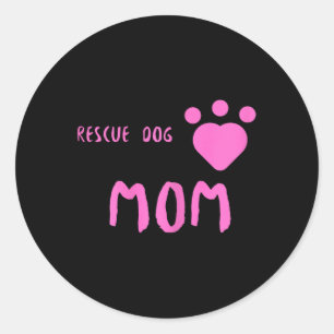 Sticker Rond Secourir Chien Maman Mignonne Secourir Chien